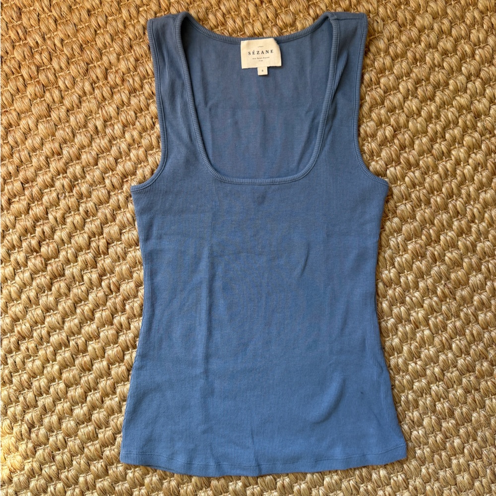 Sezane Blue Tank Top